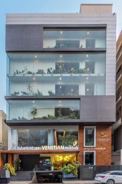 The photo shows the De Venetian by TGI located in the city of Bengaluru.