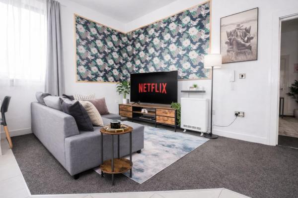 Modern 2br Apartment Free Parking City Access - Manchester