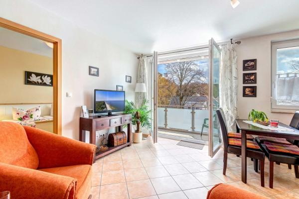 The photo shows the Ferienwohnung Strandblick 1 located in the city of Ueckeritz.