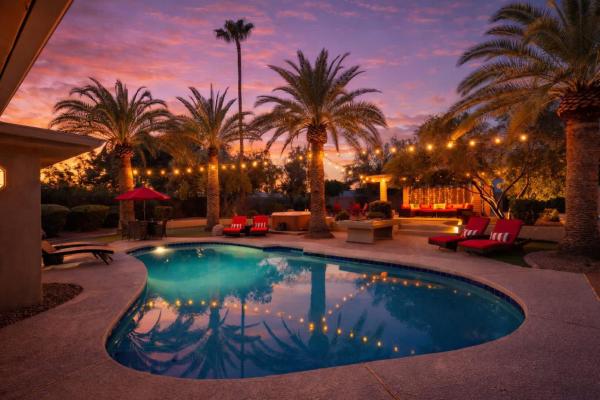 A la foto es mostra l'objecte Sunset Palms-Pool, Spa & Sports Court-Scottsdale situat a la ciutat de Phoenix.