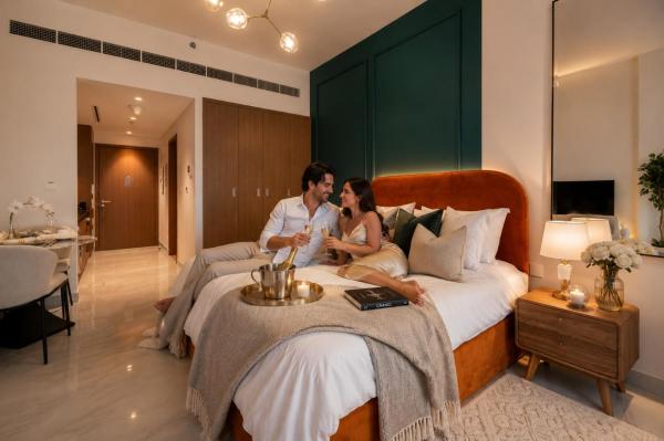 A la foto es mostra l'objecte Modern Luxury with Pool & Balcony - Studio City situat a la ciutat de Dubai.