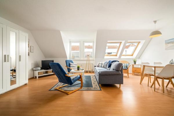 A la foto es mostra l'objecte Studio - Modernes Design nahe Müritzstrand & Wellness situat a la ciutat de Waren.