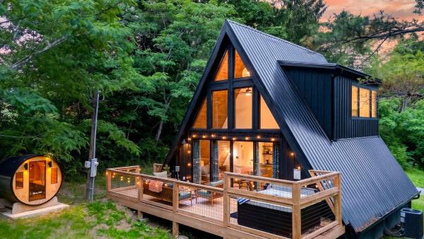 Fireside On Mortar By Avantstay Modern A-fram Home Hot Tub Firepit Forest Views - Wears Valley, TN