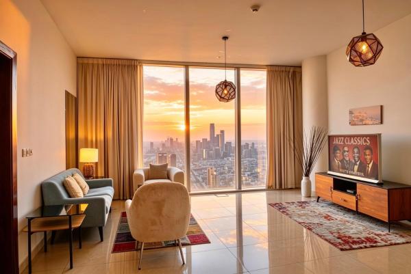 A la foto es mostra l'objecte 1Bedroom 54th floor Rafal Tower situat a la ciutat de Riad.