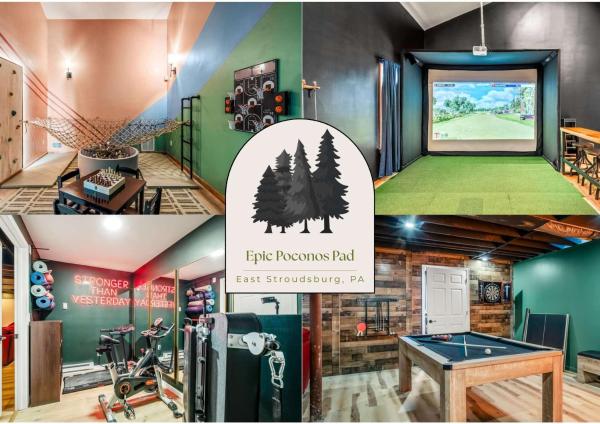 Epic Poconos Pad - Pool - Hot Tub - Gym - Golf Sim - East Stroudsburg University, East Stroudsburg