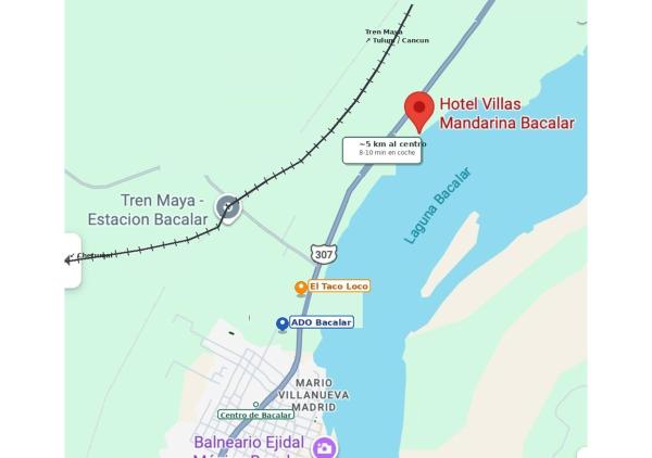 På billedet ses objektet Villas Mandarina Bacalar beliggende i byen Bacalar.