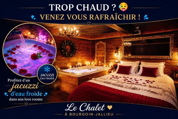 Le Chalet Romantique, Spa Xxl, 5 Min Centre Ville, ÉCran Cinéma, Lit King Size, Cascade D'eau - Bourgoin-Jallieu