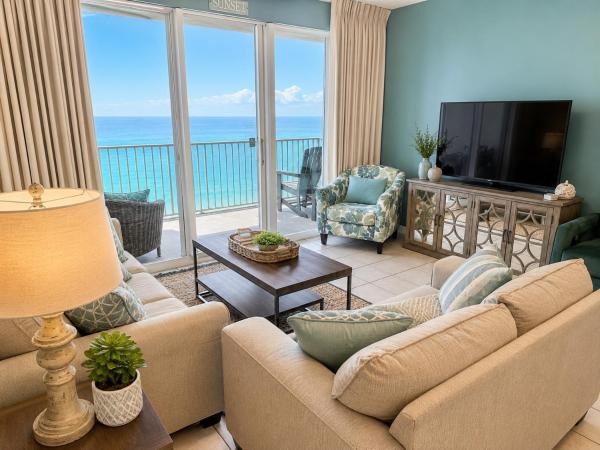 A la foto es mostra l'objecte Deluxe 2 bedroom Beach Front at Majestic Sun Resort situat a la ciutat de Destin.
