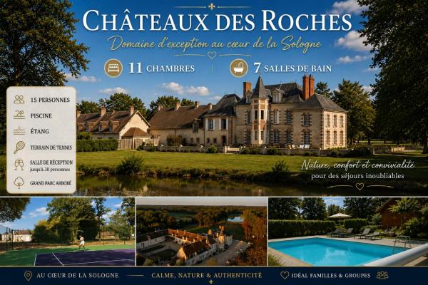 Château Des Roches Piscine & Tennis En Sologne - Centre