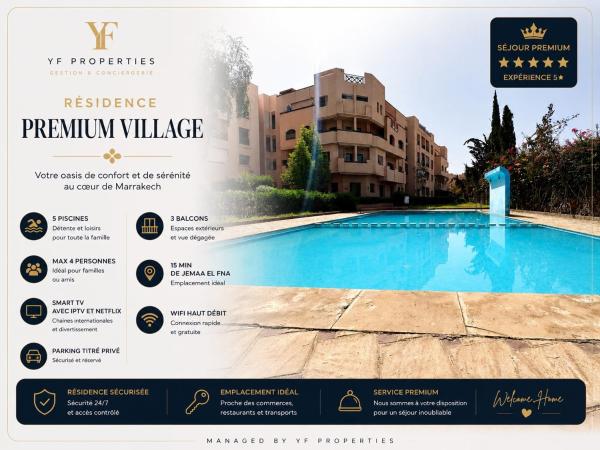 Na fotografii je vidět objekt Oasis premium avec 5 piscines calme e sécurisé nacházející se ve městě Marakéš.