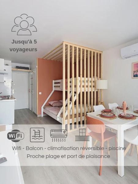Jardins Du Port B1019 Studio Rdc Clim Loggia Parking Wi-fi Piscine - Le Grau-du-Roi