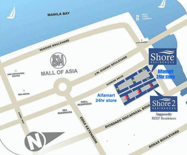 2 Bedrooms And 2 Cr, 1 Ensuite Room In Shore Residences Pasay City Walking Distance To Mall Of Asia And Near In Manila Airport - Manila