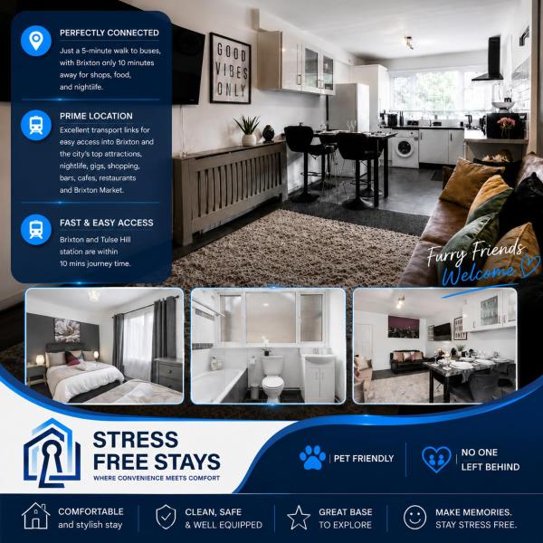 Work, Rest & Explore 4-bed Flat Near Brixton - Greenwich
