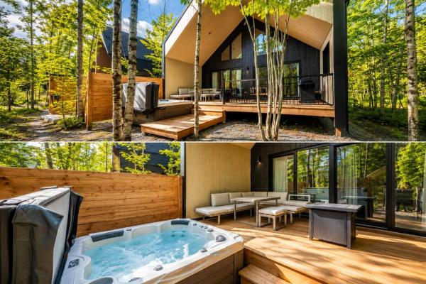 Entracte Spa Prive Vue Sur Le Boise Chalet Premium Pour 10 Personnes - Portneuf