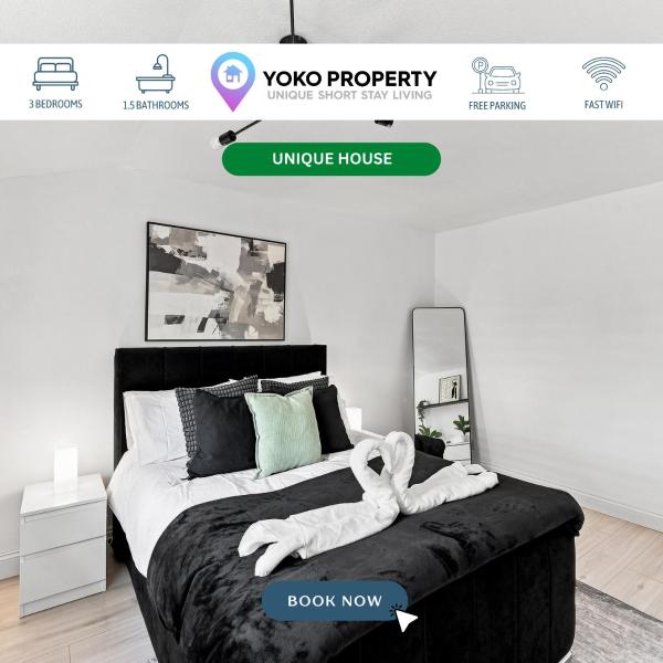 Candleford House L Sleeps 5 L Free Parking L Excellent Location L Fast Wifi L Smart Tv L Self-check-in L By Yoko Property - Northampton, UK