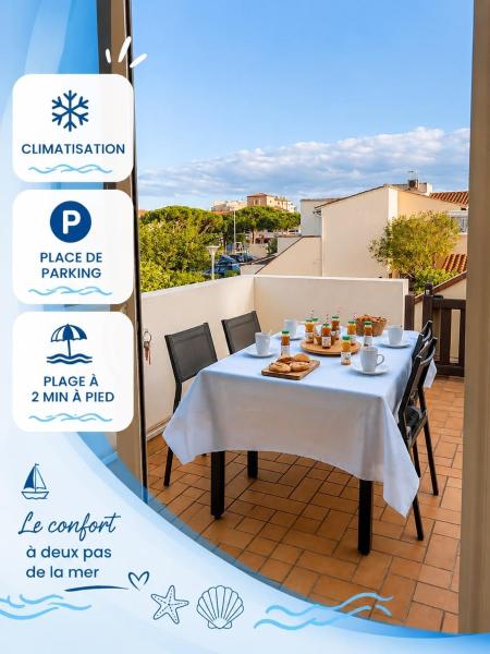 L'instant Marin - Plage à 200m- Climatisation - Le Barcarès