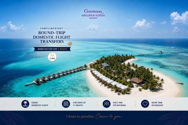 Cinnamon Hakuraa Huraa Maldives - All Inclusive - Adults Only - Complimentary Seaplane Or Domestic Flight Return For 2 Pax On 7 Nights Or More Stays Valid To 31 Oct 2026 - Maldives