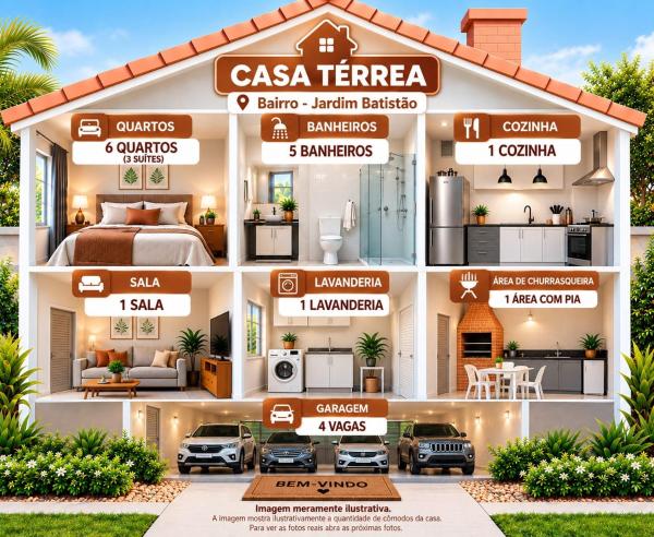 Casa - 6 Quartos - 4 Vagas De Garagem - Campo Grande