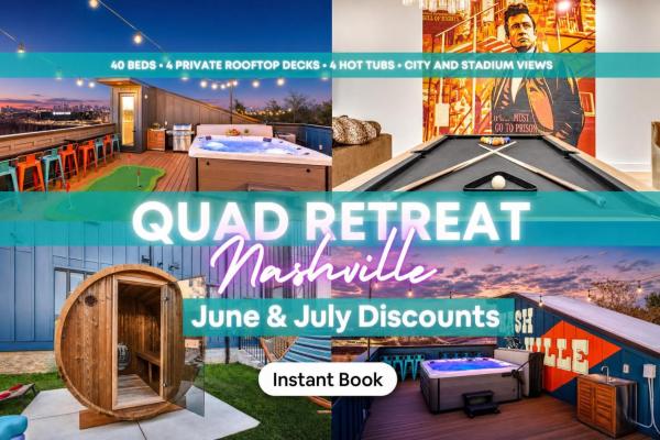4 Rooftop Decks 4 Hot Tubs Game Rooms & Sauna - Nashville, TN