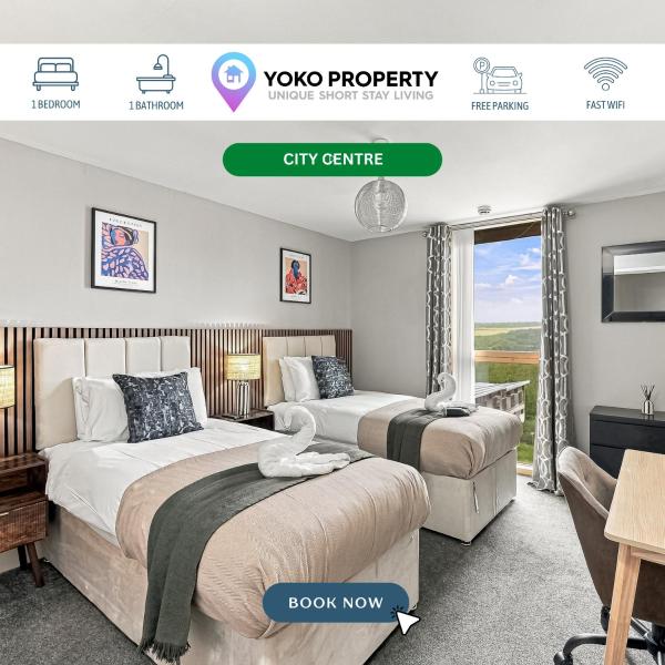 Stylish City Centre Apartment At The Vizion - Balcony, Free Parking, Fast Wifi And 50'' Smart Tv By Yoko Property - Milton Keynes