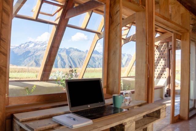 Casa 100% ecológica con vista a los glaciares andinos