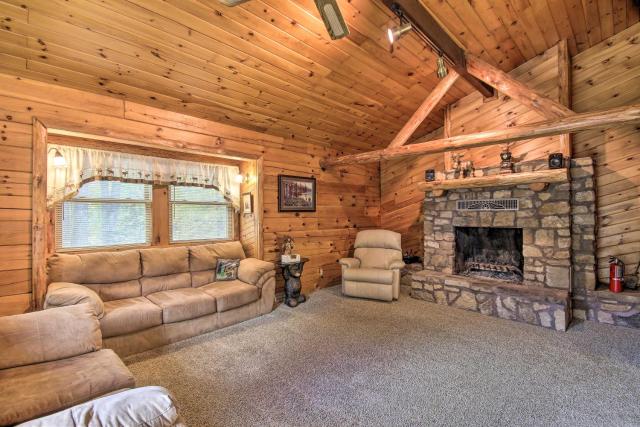 Deck w/ Private Hot Tub: James Creek Cabin