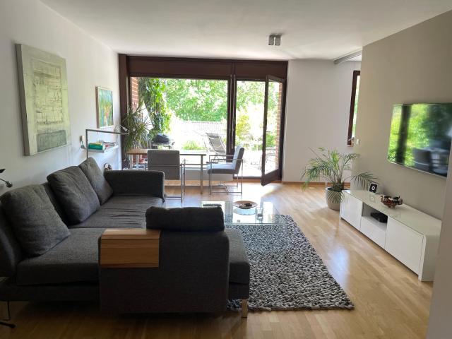 Messe- und Ferienwohnung mit Dachterrasse am Fluss