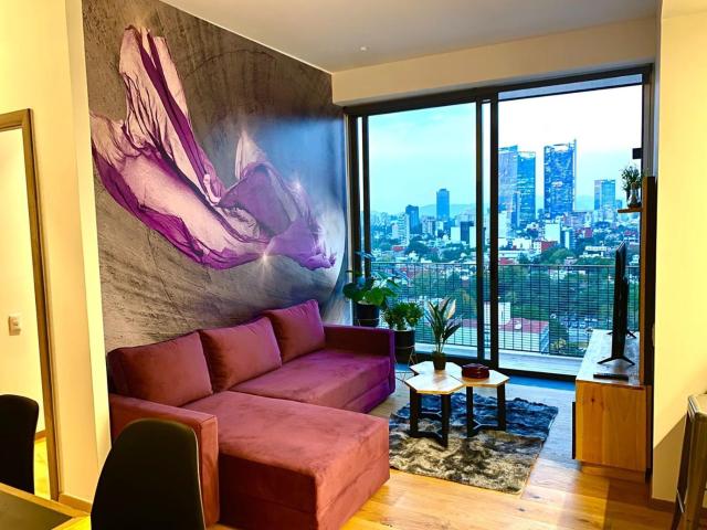 Penthouse con la mejor vista de Cdmx, 6 personas, Gym y 2 parkings