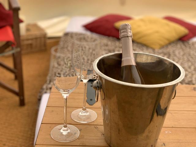 Home Farm Radnage 8 Glamping Bell Tent, with Log Burner and Fire Pit
