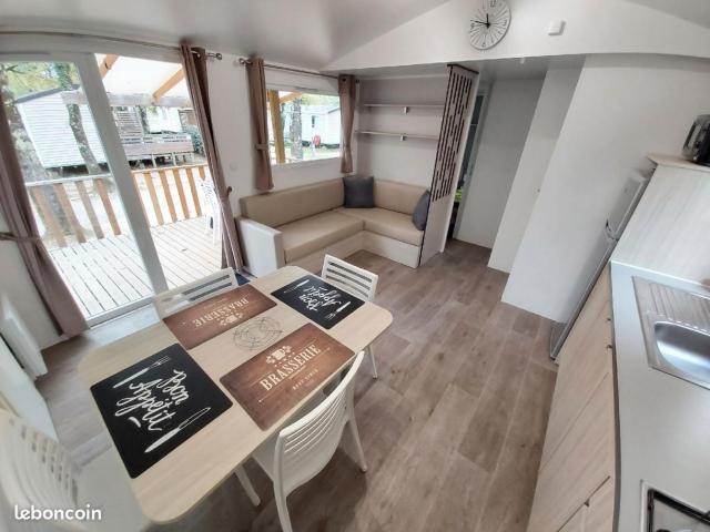 Mobil home climatisé 6pers 3CH camping domaine de Chaussy 4étoiles Ardèche