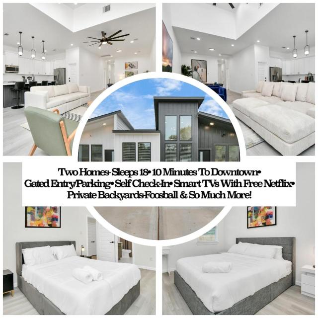2 Homes•Sleeps 18•Gated•10 Mins To Dwntwn•SmartTvs