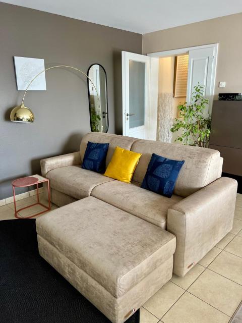 Appartement climatisé 3 étoiles T3 chic à Strasbourg avec billard et terrasse