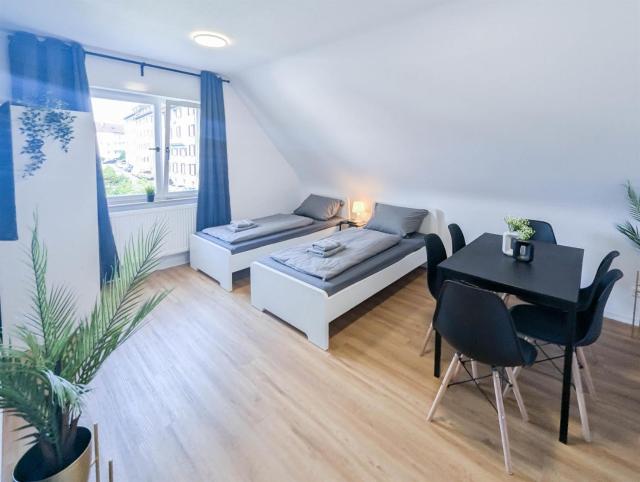 ALFA Stuttgart 3 Zimmer 6 Betten Apartment Wasen MercedesBenz MHP Arena l Bad I Küche l WIFI & SmartTV l 3BR & 6 Beds l Bathroom l Kitchen