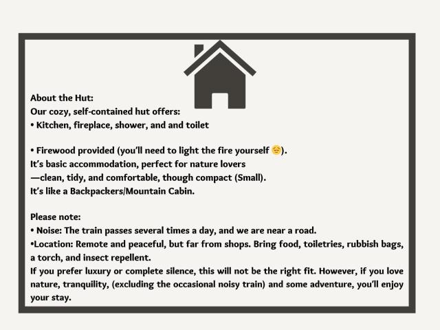 Super 'Cosy' Small Basic Cabin in The Middle of National Park and Mountains but near Road and Railway