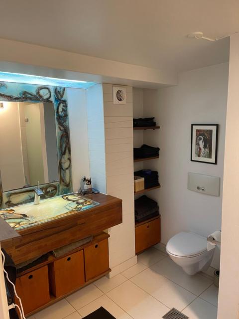 Large cozy living room with bedroom, bathroom