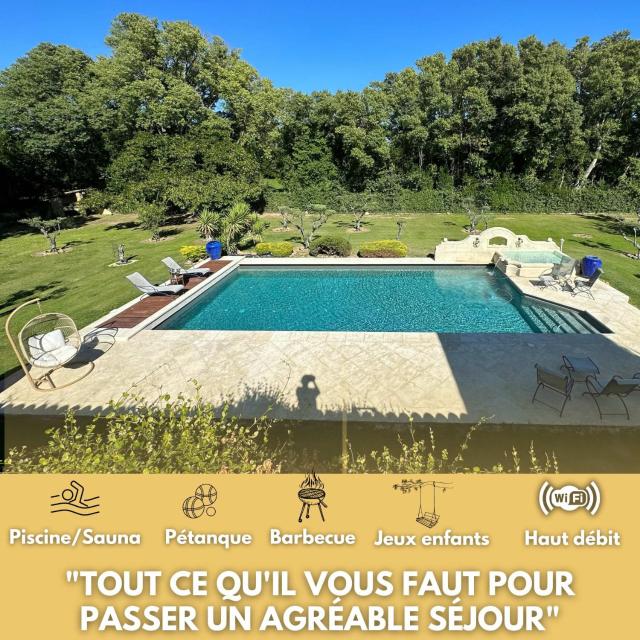 Le Mas des lys - Guest houses au coeur de la Provence dans un parc paysagé avec piscine, sauna et boulodrome