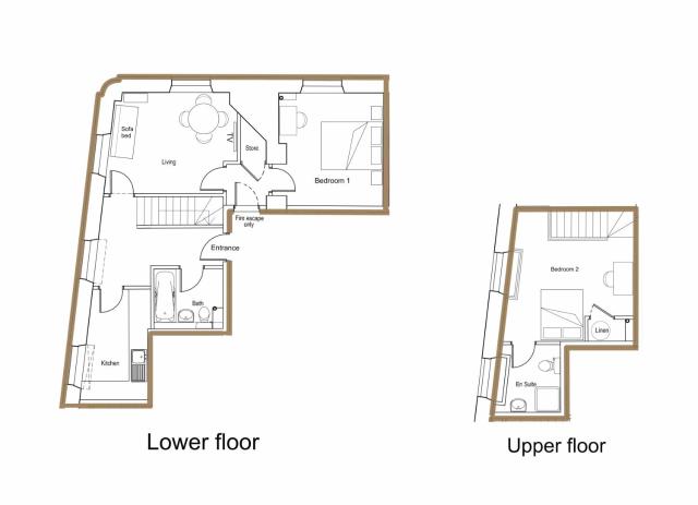 Duplex 2-bedroom apartment in Liverpool centre