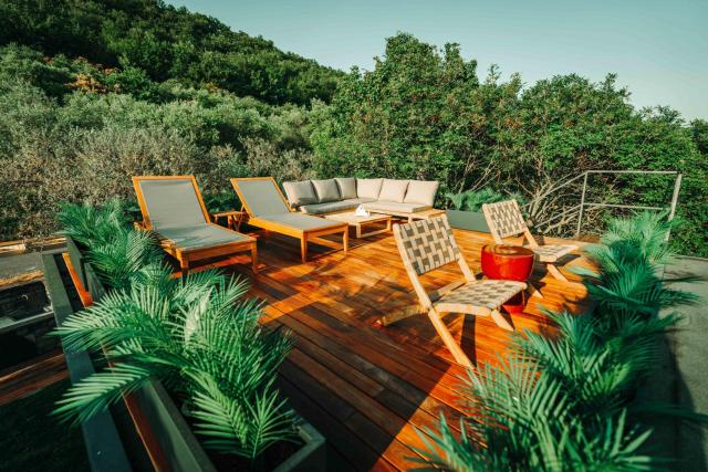 Private Olive Glamping with Tiny House and Two Tents
