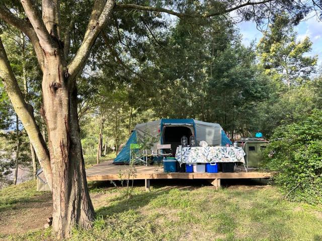 Gaia River Wooden deck campsite