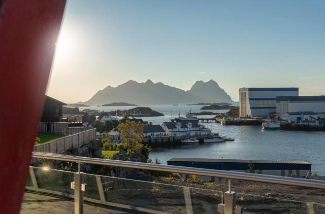 Seaview and private roof top terrace with jacuzzi in Lofoten