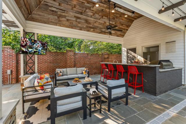 Pool Outdoor TV Fire Pit Game Room