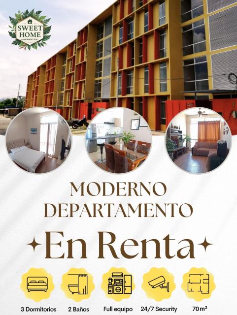 Amplio Dpto Familiar de 3 Hab en Condominio