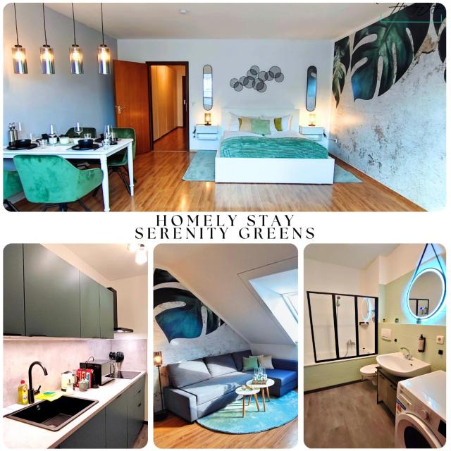 HOMELY STAY Serenity Greens - Stylisch Studio-Apartment with kitchen - 15 min from Central Station-pet friendly