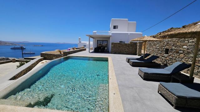Aether Mykonos 3BR Villa with Serene Port & Town Views