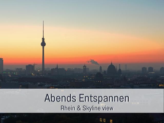 Rheinblick7 Neuss - Spektakulärer Blick auf die Düsseldorfer Skyline - Ruhig Modern Privatparkplatz Aufzug - Top Anbindung an Messe Flughafen Hauptbahnhof