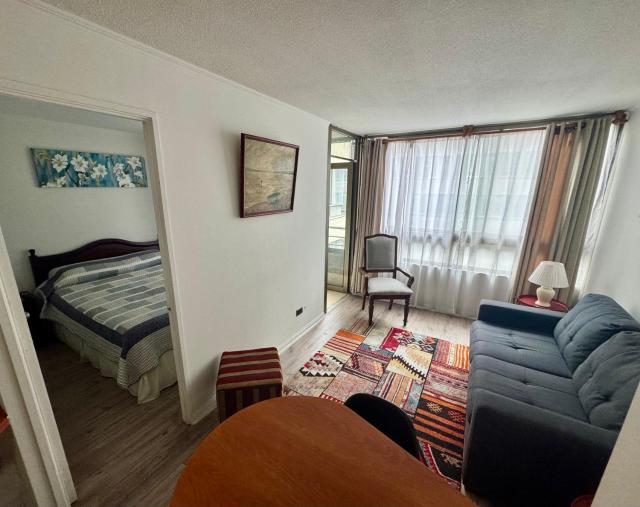 Departamento Céntrico Santiago, cama matrimonial