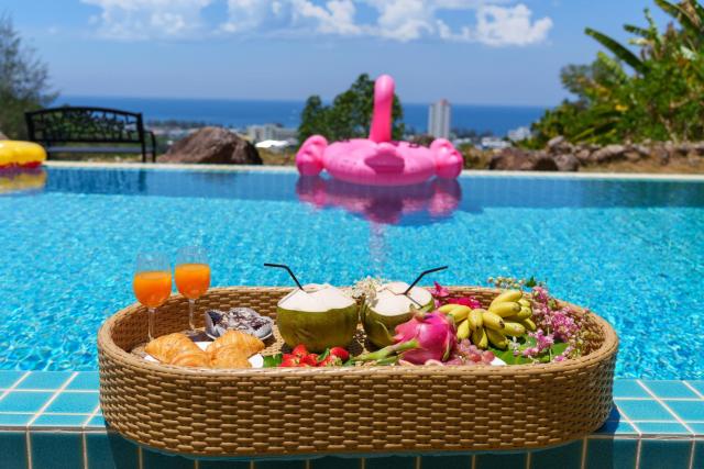 4-Bedroom Panoramic Sea View Villa Pool, Airport Pick-Up Service, Maid Cleaning, Near Karon Beach