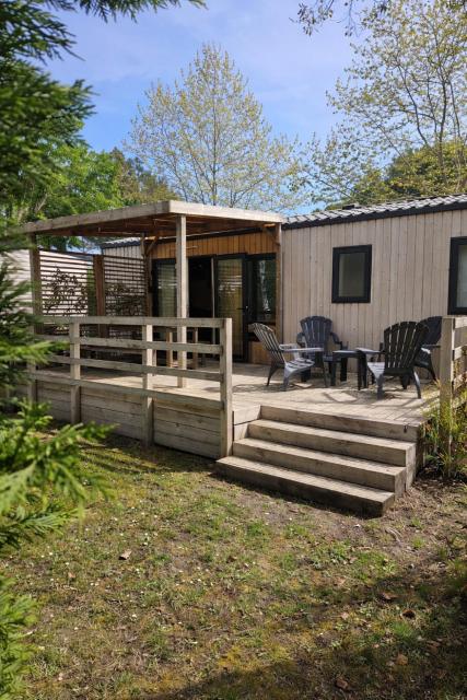 Mobil-Home tout confort climatisé 6p Camping Mayotte Vacances accès direct Lac de Biscarosse