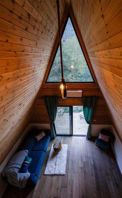 Panoramic Mountain A-Frame Cabin Retreat with Fireplace in Limassol, Cyprus
