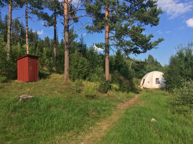 Romantic night in a dome tent lake view